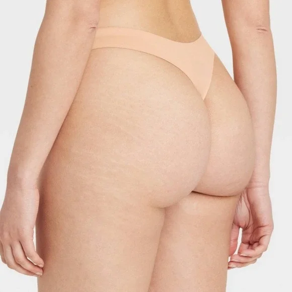 Women's Luxury Brushed Micro No Show Thong Auden Pearl Tan NWT L (12-14) - Picture 2 of 5